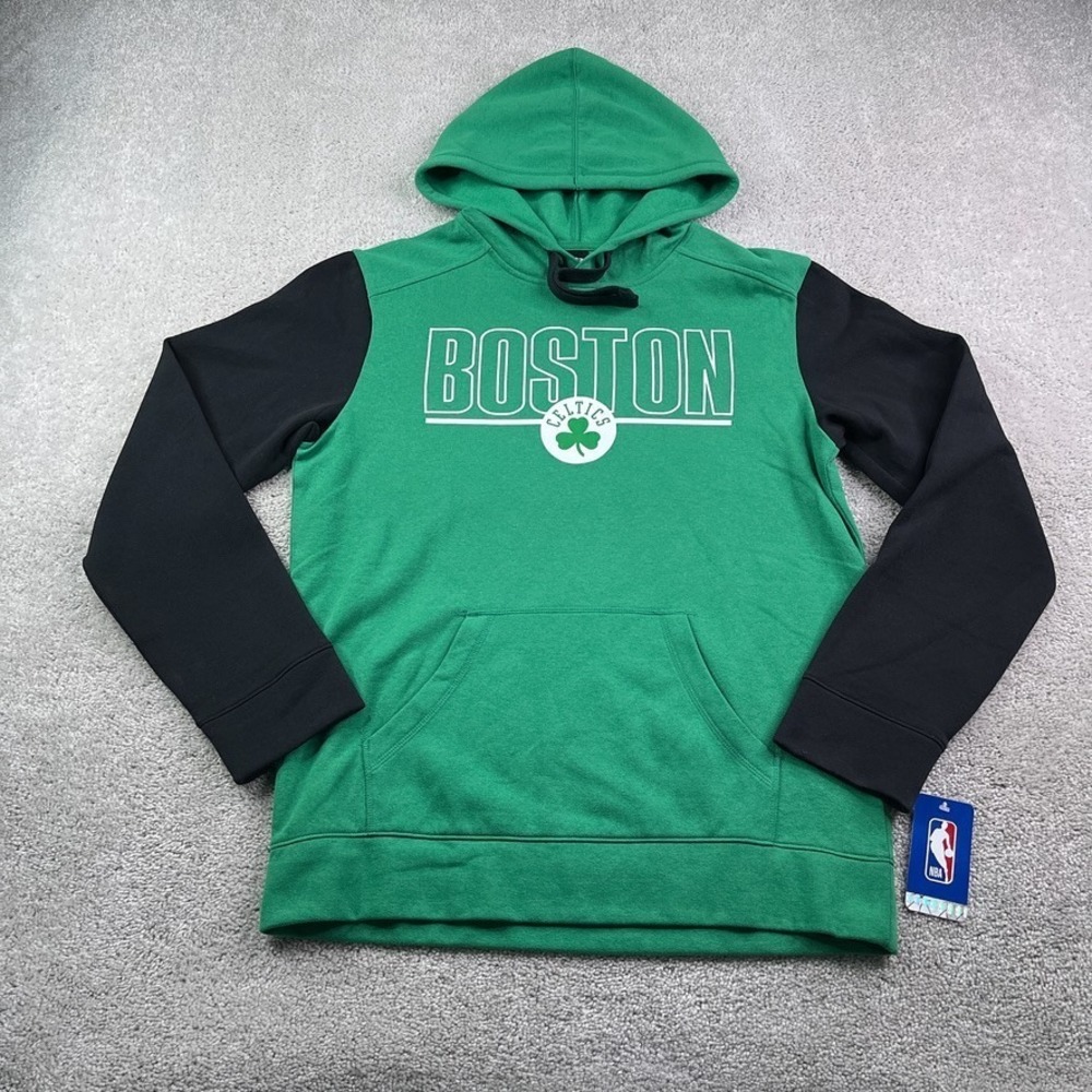 NEW Boston Celtics Hoodie Mens Medium Green Logo‎ Athletic Pullover Sweatshirt